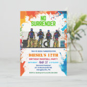 Paintball Einladung zum Geburtstag (Stehend Vorderseite)