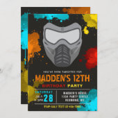 Paintball Einladung zum Geburtstag | Paintball-Par (Vorne/Hinten)