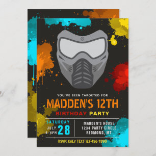 Paintball Einladung zum Geburtstag Paintball-Par