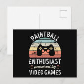 Paintball-Enthusiasten mit Videospielen Postkarte (Vorne/Hinten)