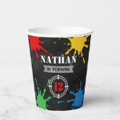 Paintball Fun Paint Spritzer Kindergeburtstag Part Pappbecher (Vorderseite)