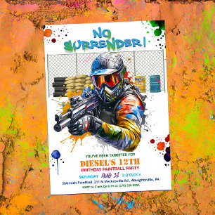 Paintball-Geburtstagseinladung Einladung