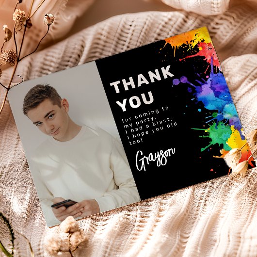 Paintball-Geburtstagsfeier Dankeskarte