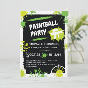 Paintball-Geburtstagsfeier Einladung