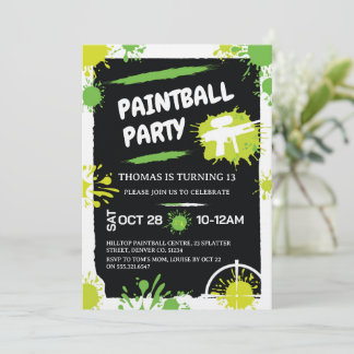 Paintball-Geburtstagsfeier Einladung