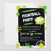 Paintball-Geburtstagsfeier Einladung (Vorne/Hinten)