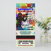 Paintball Geburtstagskarte Einladung, Paintball Einladung (Stehend Vorderseite)
