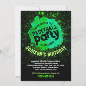 Paintball Geburtstagsparty Custom Einladung - Grün (Vorderseite)