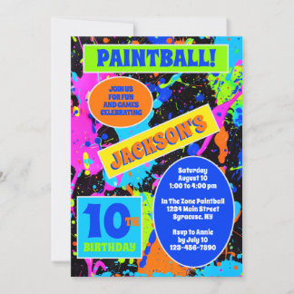 Paintball Geburtstagsparty Einladung