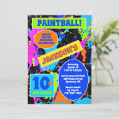Paintball Geburtstagsparty Einladung (Stehend Vorderseite)