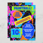 Paintball Geburtstagsparty Einladung (Vorne/Hinten)