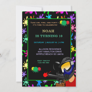 Paintball Geburtstagsparty Einladung