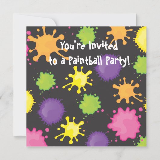 Paintball Geburtstagsparty Einladung (Rückseite)