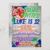 Paintball Geburtstagsparty Einladung (Vorne/Hinten)