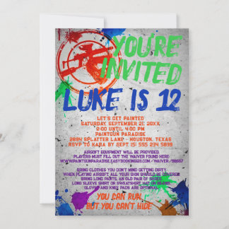 Paintball Geburtstagsparty Einladung