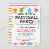 Paintball Geburtstagsparty Einladung (Vorne/Hinten)