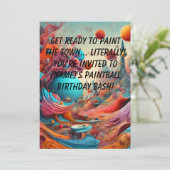 Paintball Geburtstagsparty Einladungskarte (Stehend Vorderseite)