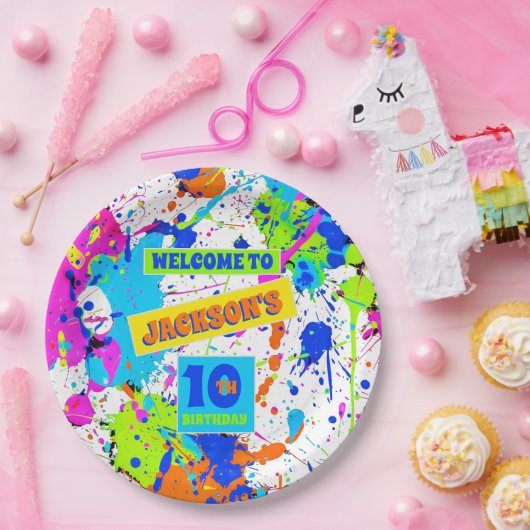 Paintball Geburtstagsparty Pappteller (Party)