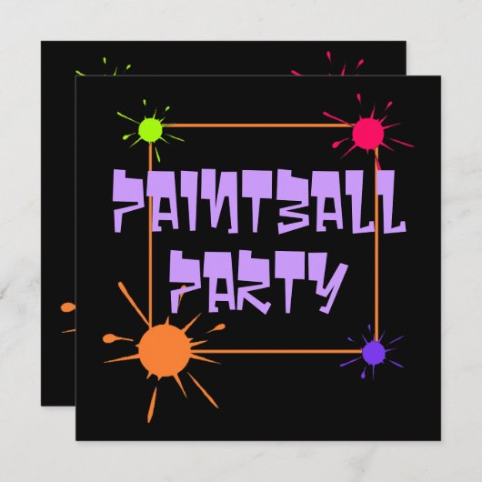PAINTBALL-GESCHÄFTSZUSAMMENSCHLUSS DER PARTY EINLA EINLADUNG (Vorne/Hinten)
