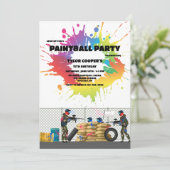 Paintball-Herausforderung Einladung (Stehend Vorderseite)