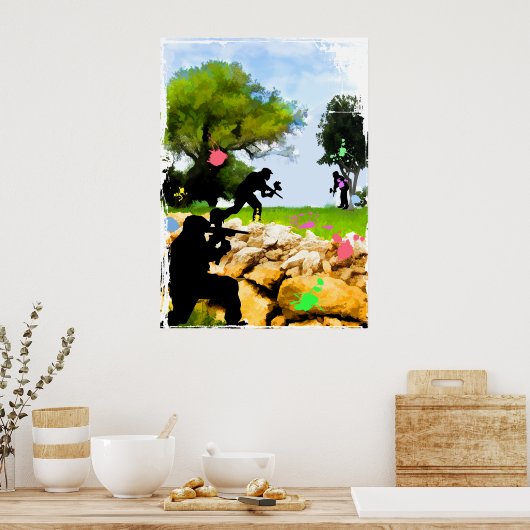 Paintball im Frühling Poster (Küche)