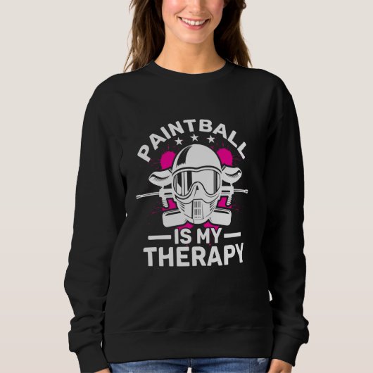 Paintball ist meine Therapie Paintball und Maske Sweatshirt (Vorderseite)