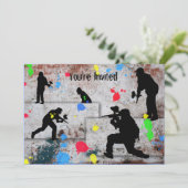 Paintball-Kampf Einladung (Stehend Vorderseite)