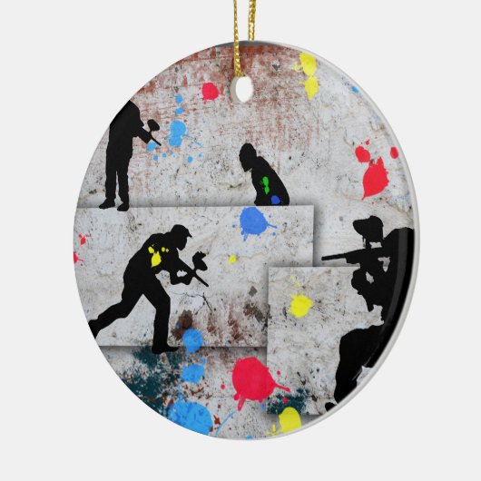 Paintball-Kampf Keramik Ornament (Links)