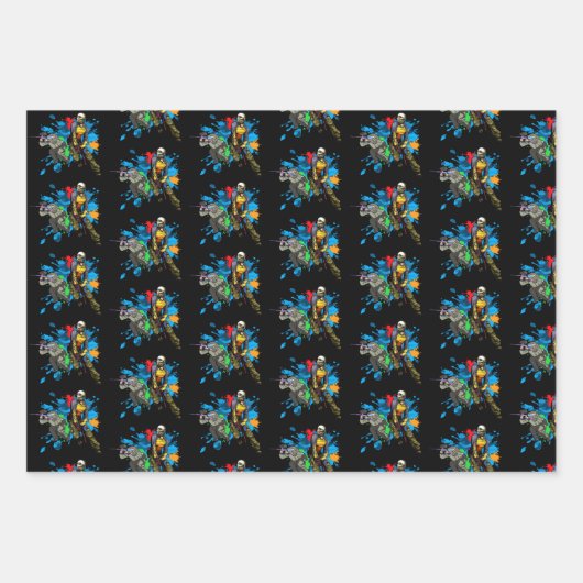 Paintball-Krieger Paint Spritzer Sports Geschenkpapier Set (Vorderseite 3)