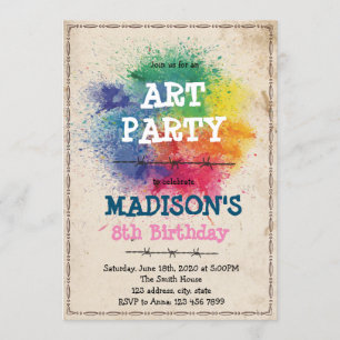 Paintball-Kunstparty-Einladung Einladung