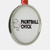 Paintball-Mädchen Ornament Aus Metall (Rechts)