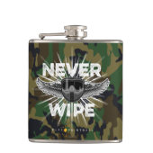 Paintball niemals abwischen (Camouflage) Flachmann (Vorderseite)