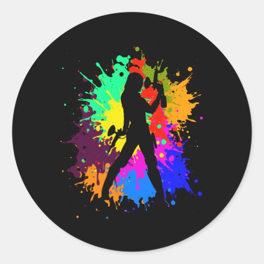 Paintball Paint Shooting Paintballer Air Gun Runder Aufkleber (Vorderseite)