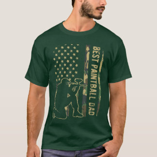 Paintball Papa Tarnanzug Amerikanische Flagge Vate T-Shirt