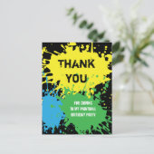 Paintball Party Danke, Postcard Postkarte (Stehend Vorderseite)