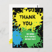 Paintball Party Danke, Postcard Postkarte (Vorne/Hinten)