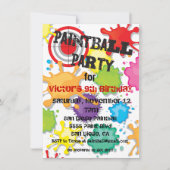 Paintball Party Einladung (Vorderseite)