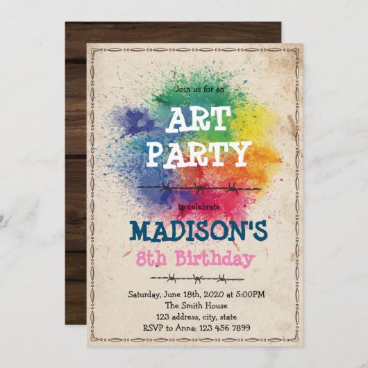 Paintball-Party Einladung (Vorne/Hinten)