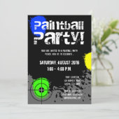 Paintball-Party Einladungen | Gewohnheit lädt ein (Stehend Vorderseite)