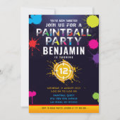 Paintball Party Geburtstagsfeier Einladung (Vorderseite)