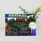 Paintball Party Geburtstagsfeier Einladung (Stehend Vorderseite)