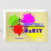 Paintball Party Gun Shot Paint Splats Einladung (Vorne/Hinten)