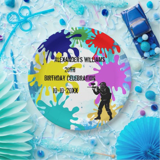 Paintball-Party Pappteller (Party)