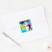 Paintball Party Quadratischer Aufkleber (Umschlag)