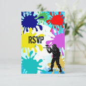 Paintball Party RSVP Karte (Stehend Vorderseite)