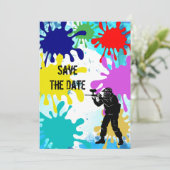 Paintball Party Save The Date (Stehend Vorderseite)