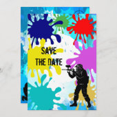 Paintball Party Save The Date (Vorne/Hinten)