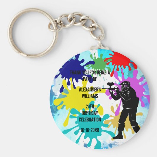 Paintball Party Schlüsselanhänger (Vorne)