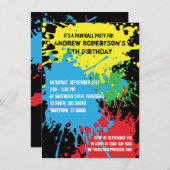 Paintball Platsche Party Einladung (Vorne/Hinten)