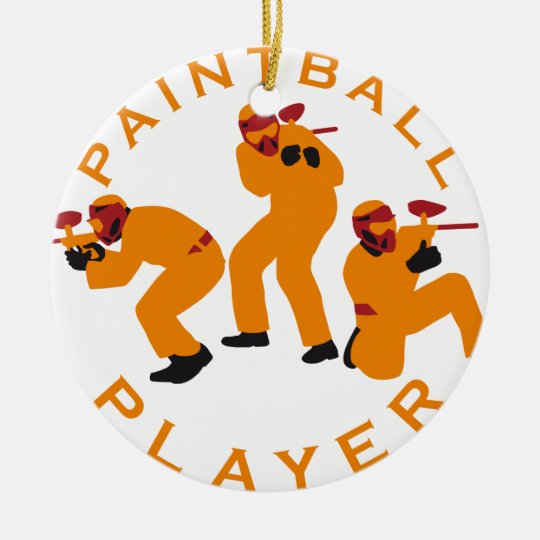 paintball players rundes keramik ornament
